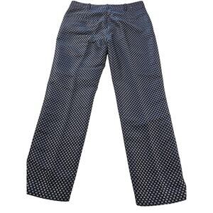 Club monaco sz 4 navy blue black shiny career casual geometric pants straight